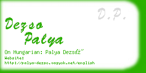 dezso palya business card